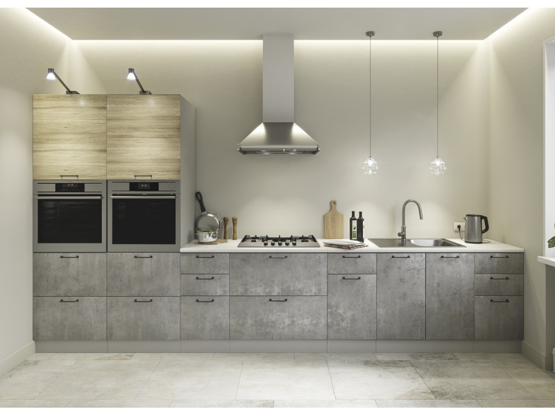 Кухня Лофт-03 Дуб майский/Бетон темный