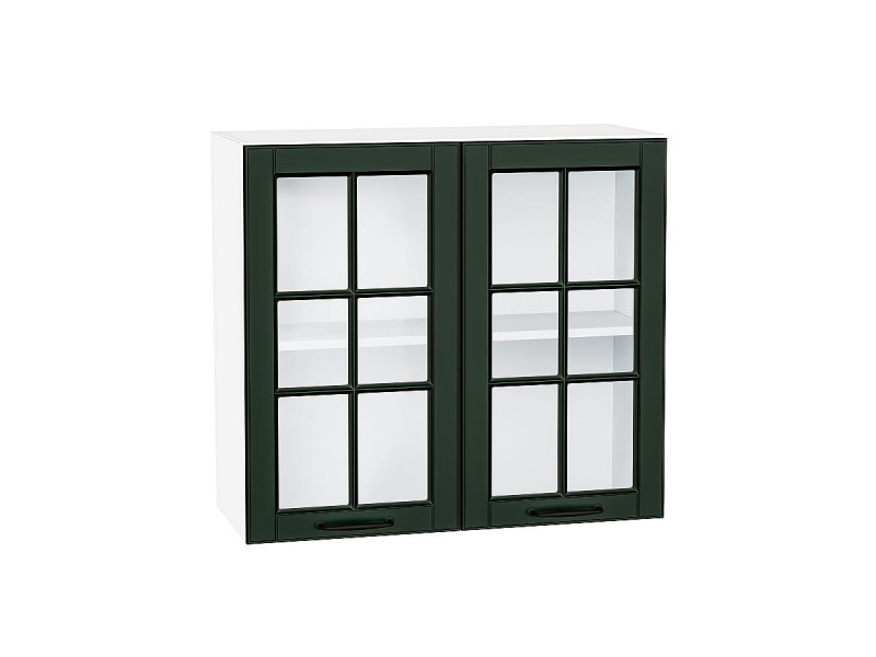 716*800* Шкаф верхний с 2-мя остекленными дверцами Дублин Special Green