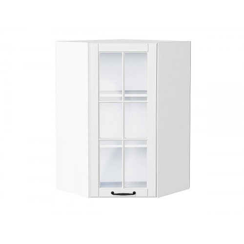 920*600*600 Шкаф верхний угловой остекленный Дублин Special White
