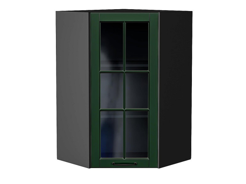 920*600*600 Шкаф верхний угловой остекленный Дублин Special Green