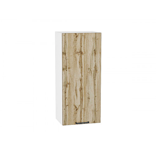 920*400* Шкаф верхний с 1-ой дверцей Флэт Wotan Oak 2S Белый