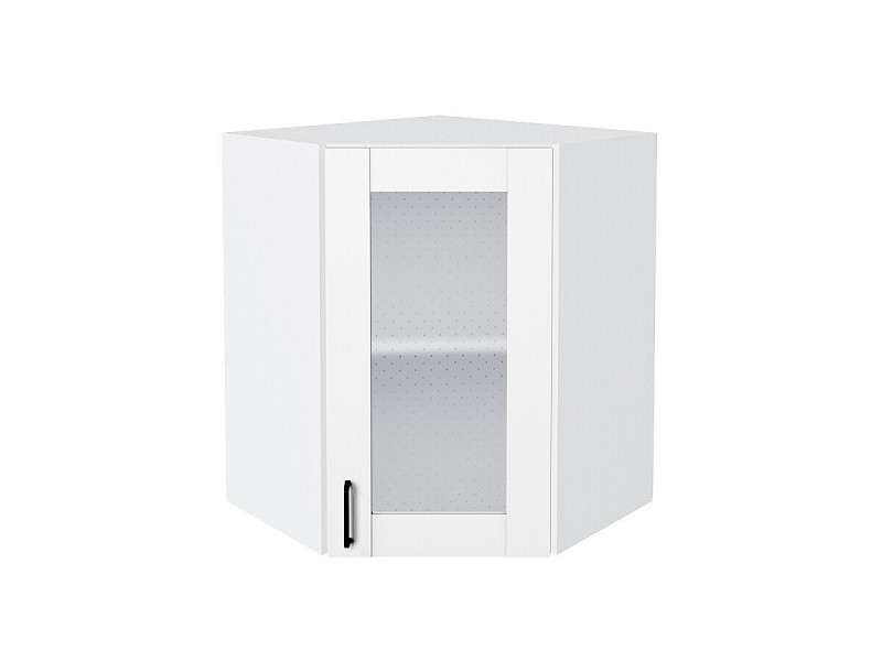 Кухня 716*600*600Шкаф верхний угловой остекленный Лофт Super White/Белый