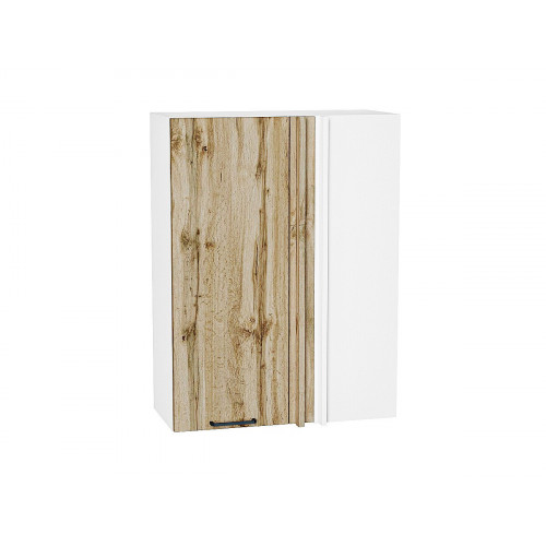 920*700* Шкаф верхний прямой угловой Флэт Wotan Oak 2S Белый