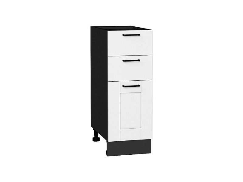 Кухня 816*300*Шкаф нижний с 3-мя ящиками Лофт Super White/Graphite