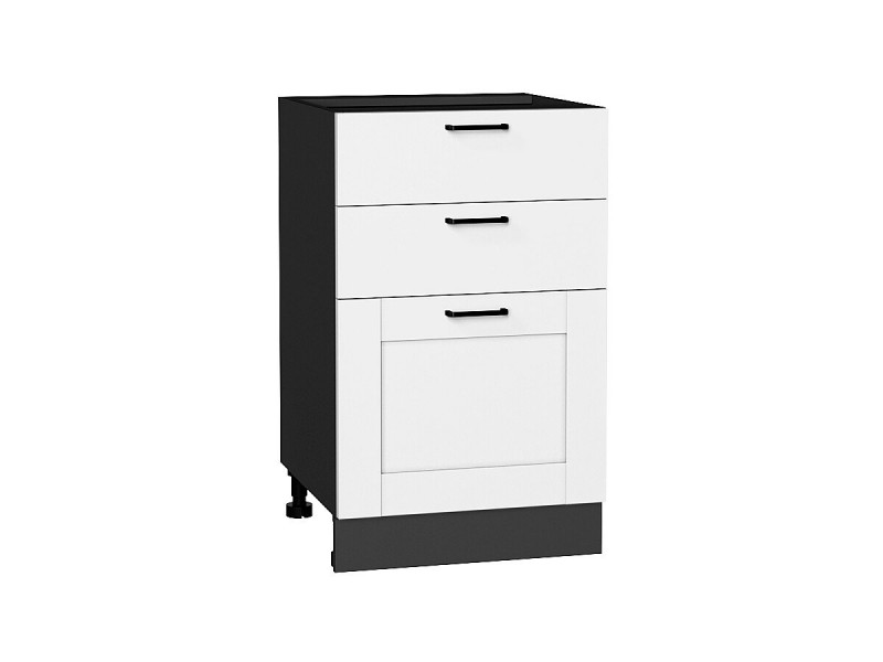 Кухня 816*500*Шкаф нижний с 3-мя ящиками Лофт Super White/Graphite