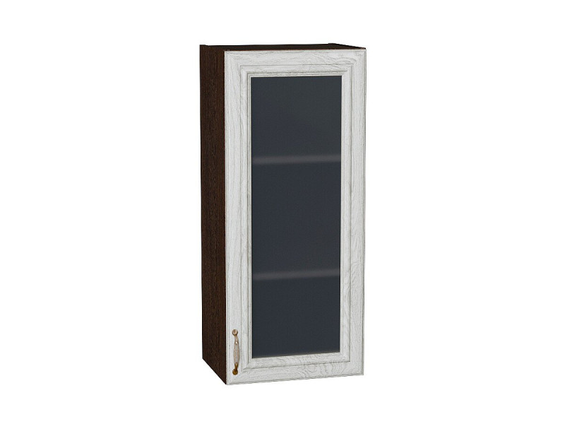 920*400* Шкаф верхний с 1-ой остекленной дверцей Шале White Dreamline Graphite