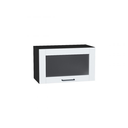358*600* Шкаф верхний горизонтальный остекленный Флэт Плюс White In 2S Graphite
