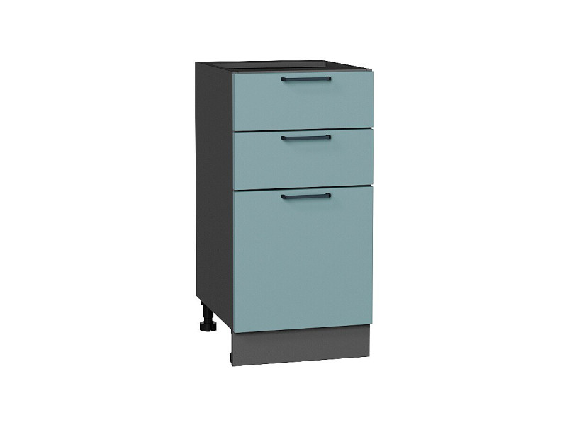 816*400* Шкаф нижний с 3-мя ящиками Флэт Grey-green In 2S Graphite